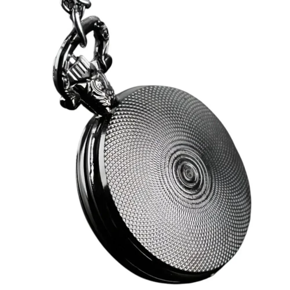 Steampunk Pocket Watch Motorcycle RT 66 Biker Chain Quartz Analog Gift NWT Black